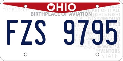 OH license plate FZS9795