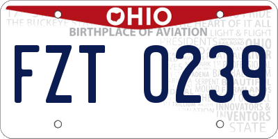 OH license plate FZT0239