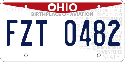 OH license plate FZT0482
