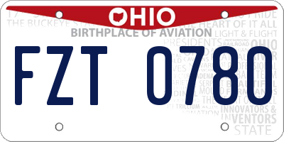 OH license plate FZT0780