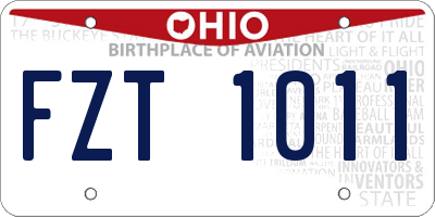 OH license plate FZT1011