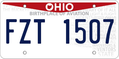 OH license plate FZT1507