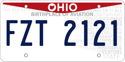 OH license plate FZT2121