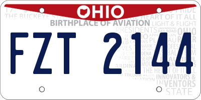 OH license plate FZT2144