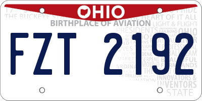 OH license plate FZT2192