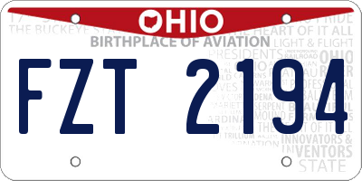 OH license plate FZT2194