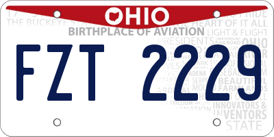 OH license plate FZT2229