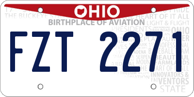 OH license plate FZT2271
