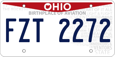 OH license plate FZT2272