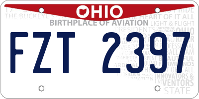 OH license plate FZT2397