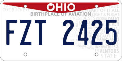 OH license plate FZT2425