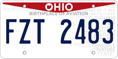 OH license plate FZT2483