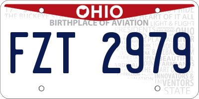OH license plate FZT2979