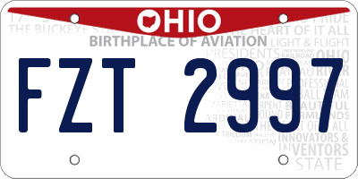 OH license plate FZT2997