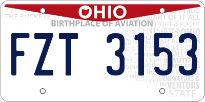 OH license plate FZT3153