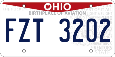 OH license plate FZT3202