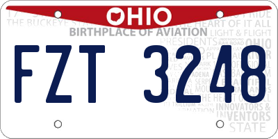 OH license plate FZT3248