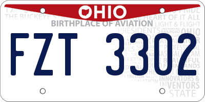 OH license plate FZT3302