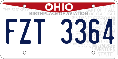 OH license plate FZT3364