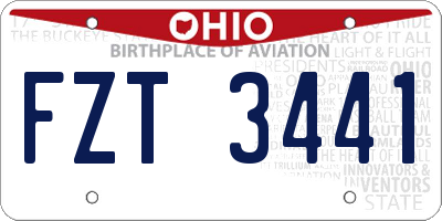 OH license plate FZT3441