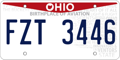 OH license plate FZT3446