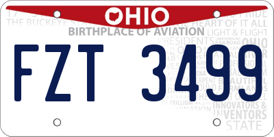OH license plate FZT3499