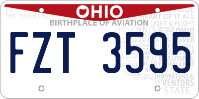 OH license plate FZT3595