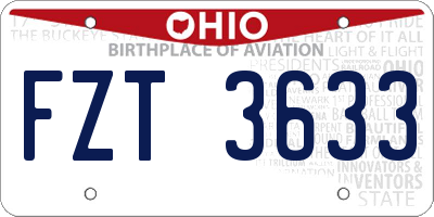 OH license plate FZT3633