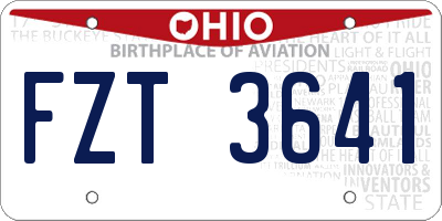 OH license plate FZT3641