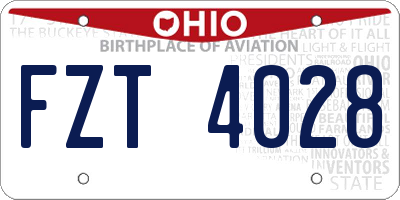 OH license plate FZT4028
