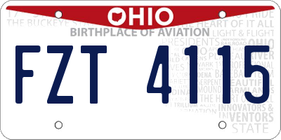 OH license plate FZT4115