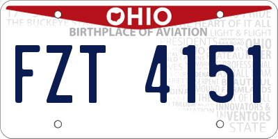 OH license plate FZT4151