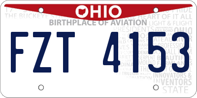 OH license plate FZT4153