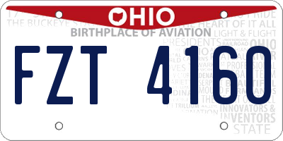 OH license plate FZT4160