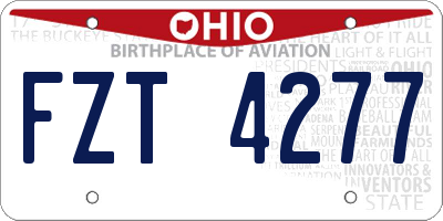 OH license plate FZT4277
