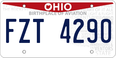 OH license plate FZT4290