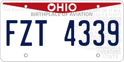 OH license plate FZT4339