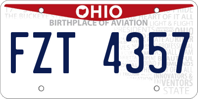 OH license plate FZT4357