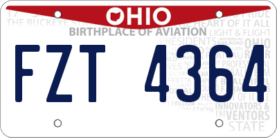 OH license plate FZT4364