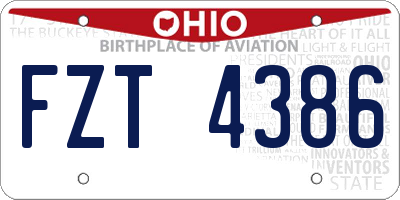 OH license plate FZT4386