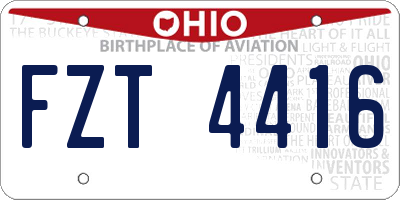 OH license plate FZT4416