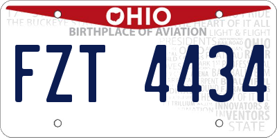 OH license plate FZT4434