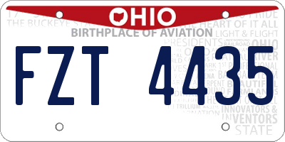 OH license plate FZT4435