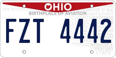 OH license plate FZT4442