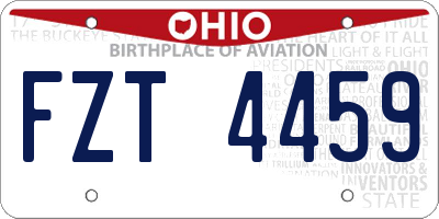 OH license plate FZT4459