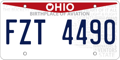 OH license plate FZT4490