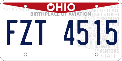 OH license plate FZT4515