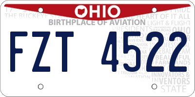 OH license plate FZT4522