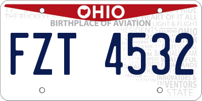 OH license plate FZT4532