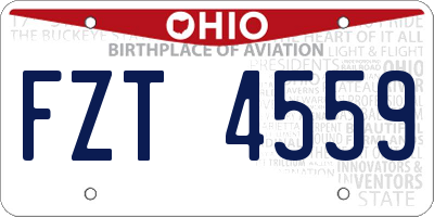 OH license plate FZT4559